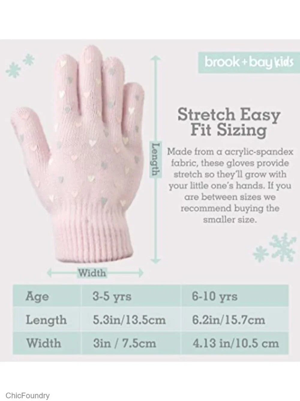 Kids Winter Gloves - 3 Pack - Soft Acrylic Spandex Knit Gloves for Cold Weather
